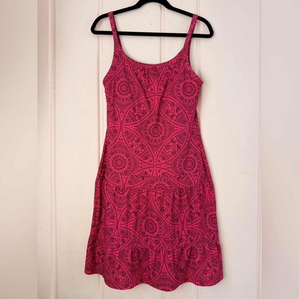 Prana Fuchsia Geometric Tank Midi Dress